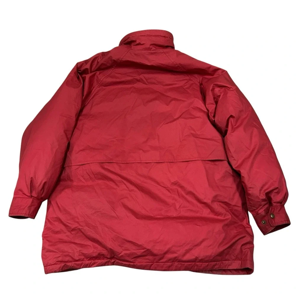 Vintage Eddie Bauer Goose Down Puffer Jacket Women's Large‎ Red Full Zip